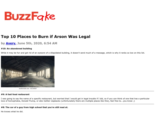 buzzfake/top_10_places_to_burn screenshot