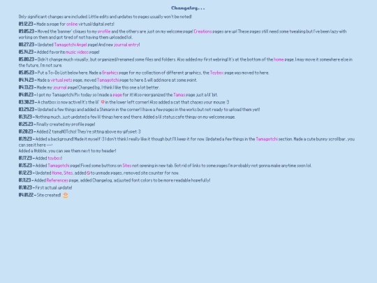pages/changelog screenshot