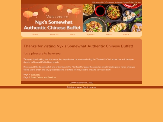 other pages/menu screenshot