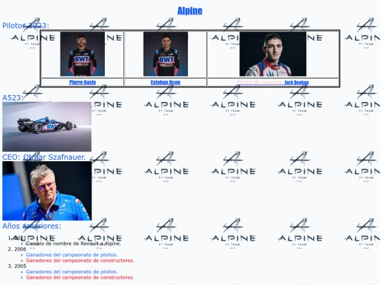 f1/alpine screenshot