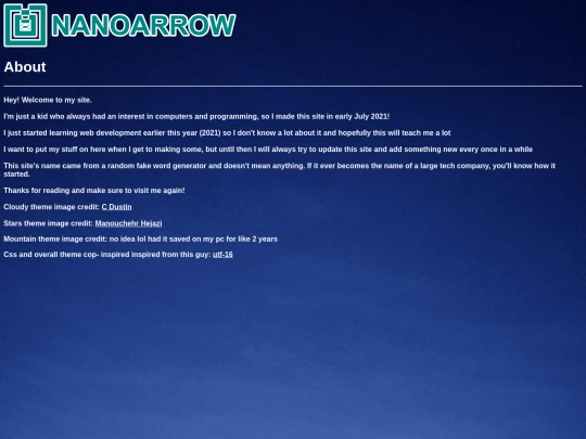 pages/about screenshot