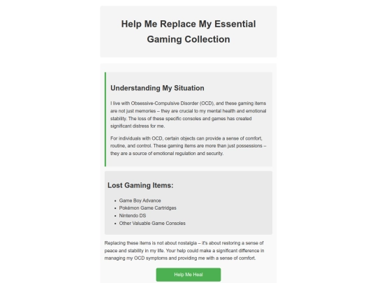 game-console-donation-page screenshot