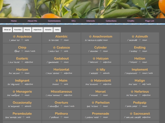 collections/words screenshot