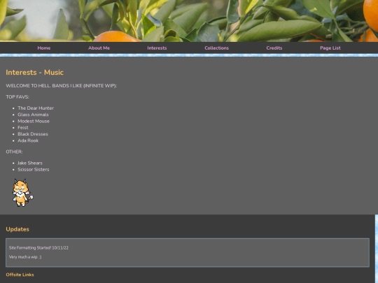 interests/bands screenshot