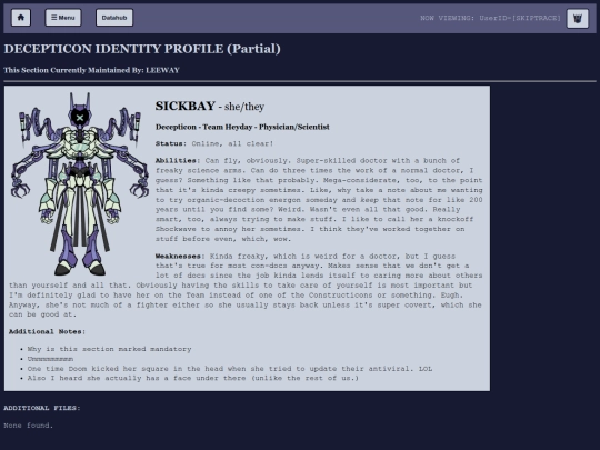 ocs/tf/cons/sickbayhub screenshot