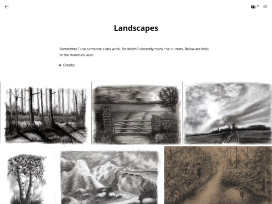charcoal-drawing/landscapes screenshot