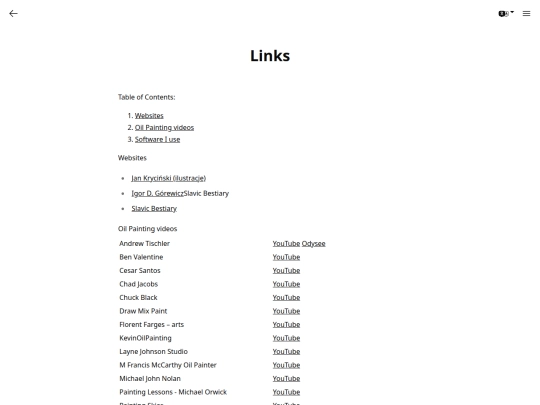 links screenshot