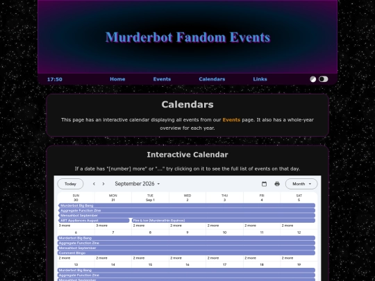 calendars screenshot