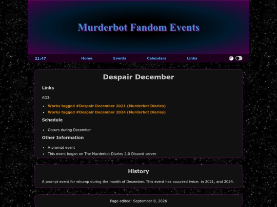 events/despair-december screenshot