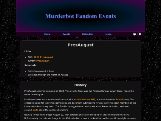 events/presaugust screenshot