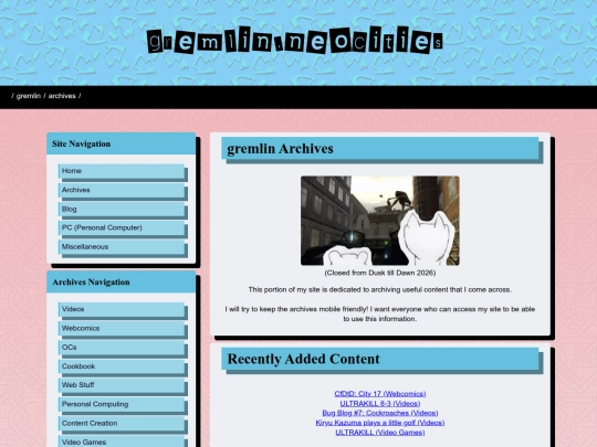 archives screenshot