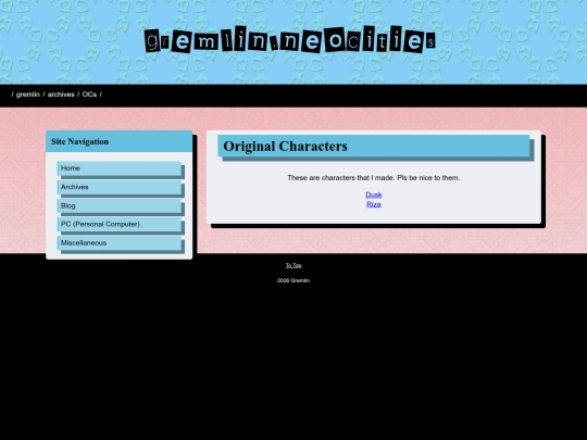 archives/OCs screenshot