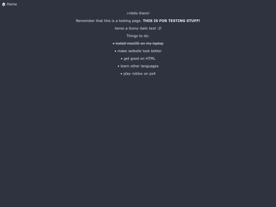 testpage screenshot