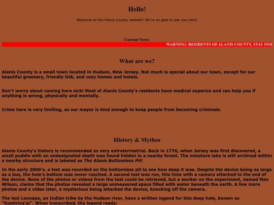 AlanisCountyWeb screenshot