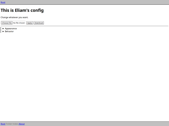 config screenshot