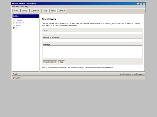 guestbook screenshot