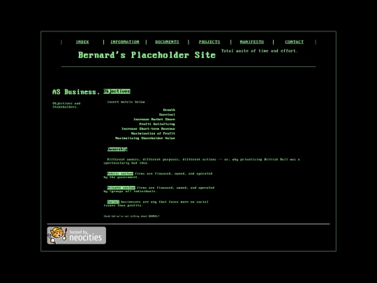 webpages/information/as_business/objectives_stakeholders screenshot