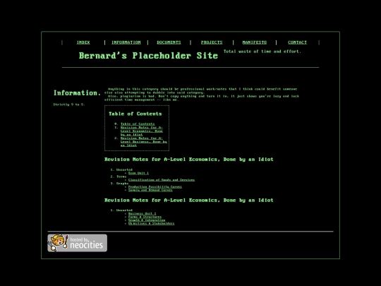 webpages/information screenshot