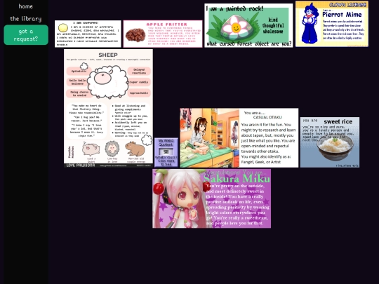 quizzes screenshot
