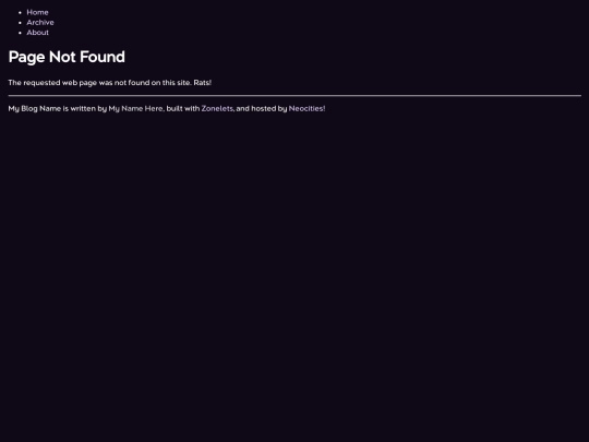 zonelet/not_found screenshot