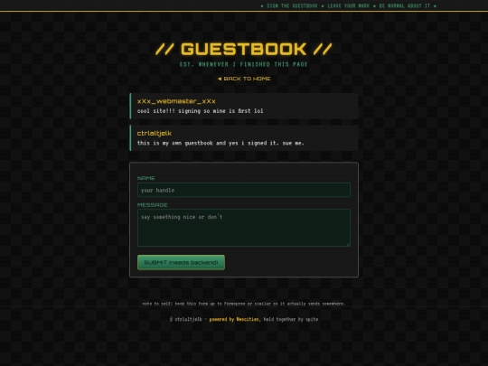 guestbook screenshot