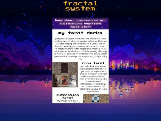 kieran/tarot screenshot