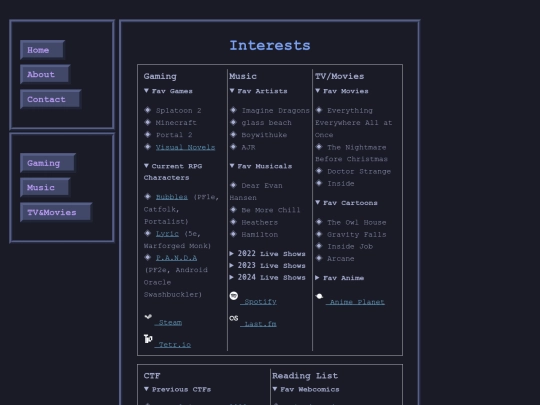interests screenshot