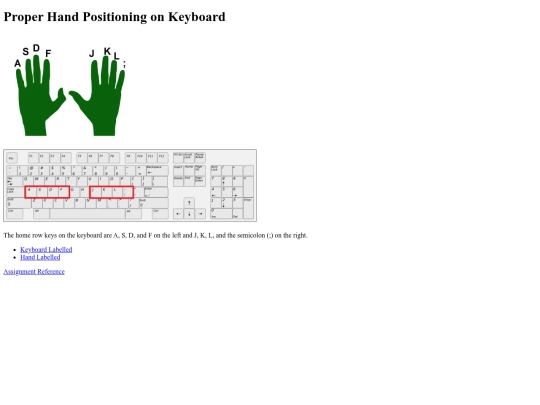 Proper Hand Positioning of Keyboard screenshot