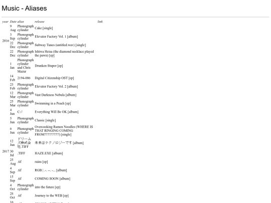 music/releases screenshot