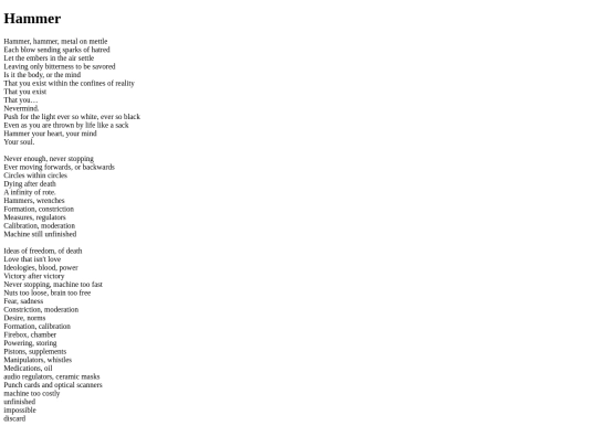 poetry/hammer screenshot