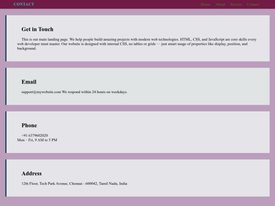navbartask/contact screenshot
