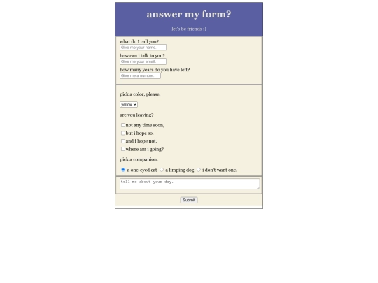 surveyform screenshot