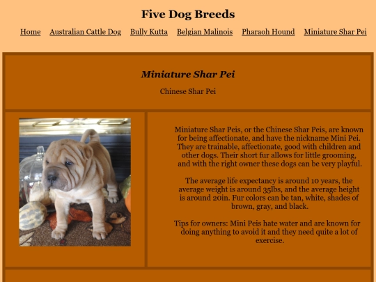 html/sharPei screenshot