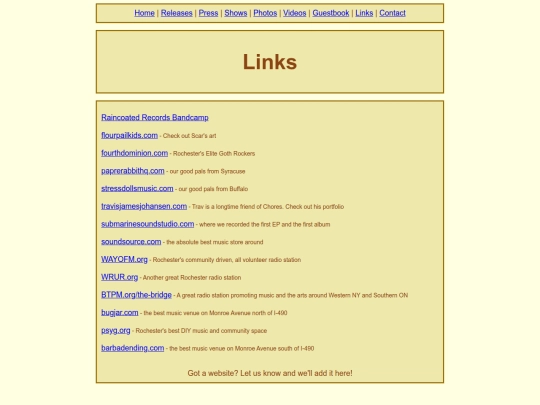 links screenshot