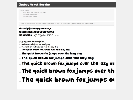 fonts/chubsy_snack/demo screenshot