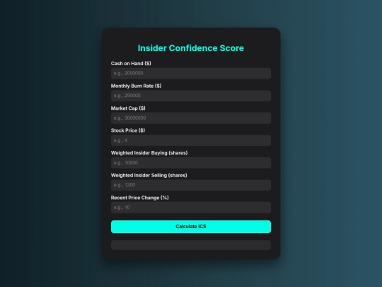 Insider Confidence calc screenshot