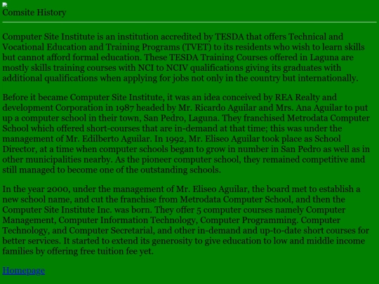 History screenshot