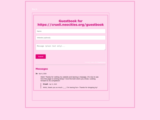guestbook screenshot