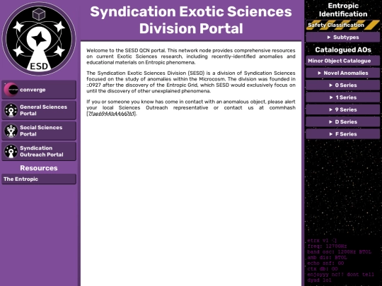 pages/groups/sciences/exotic screenshot