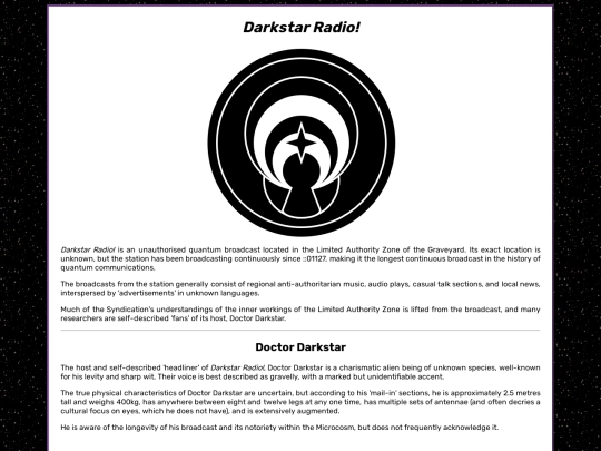 pages/groups/sciences/exotic/novel/darkstar screenshot