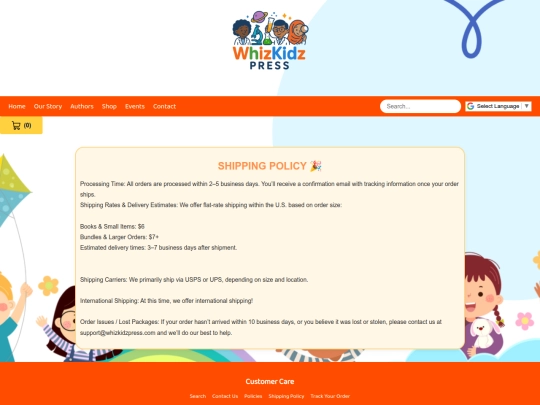 shipping-policy screenshot