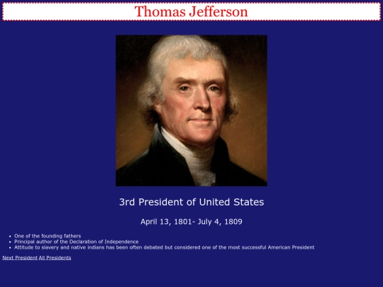 presidentprofileminiproject screenshot