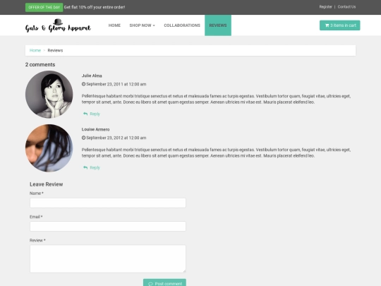 reviews screenshot