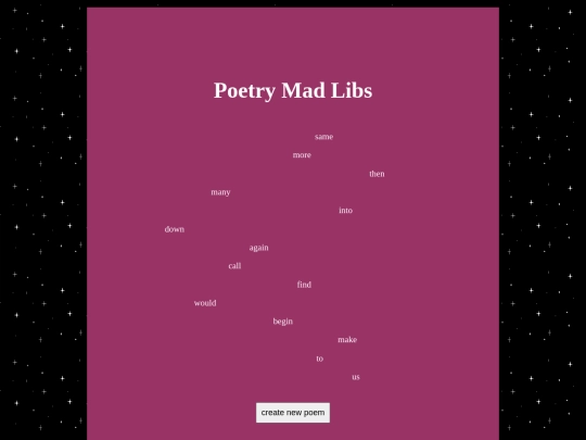 PoetryMadLibs screenshot