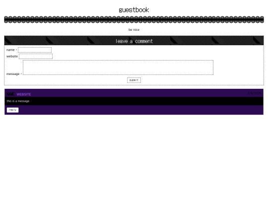 guestbook screenshot