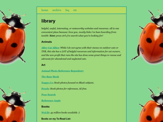 library screenshot