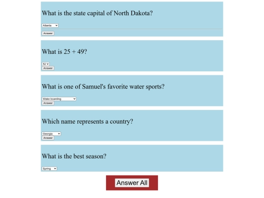 quiz screenshot
