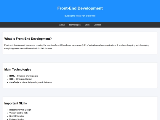 html/frontend screenshot