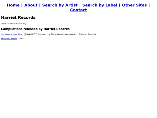 labels/harrietrecords screenshot