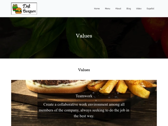 DeliBurger/values screenshot